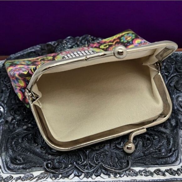 Small Sugar Skull Coin Pouch Mini Change Purse Day of the Dead Gothic Grunge - Picture 4 of 5